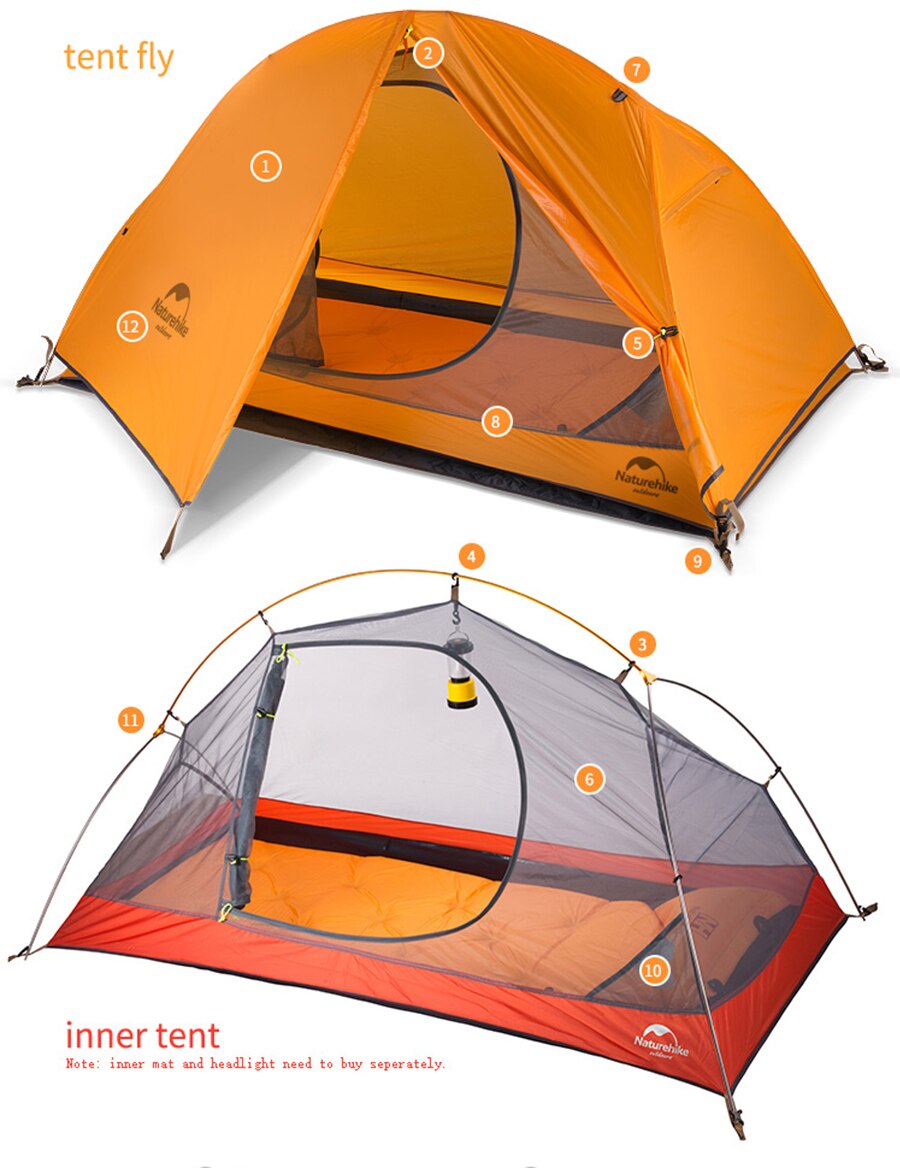 Cheap Goat Tents  1Person Camping Tent Ultralight Cycling Backpacking Tent Double Layer Fishing Beach Tent Outdoor Travel Hiking Tent   